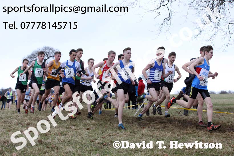 Junior men, 2018 Northern Cross Country Champs., Harewood House, Leeds. Photo: David T. Hewitson/Sports for All Pics